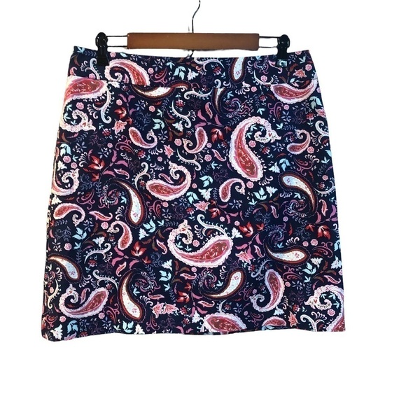 Talbots NWT Paisley Watercolor Canvas A-Line Skirt Size 12 - Picture 3 of 8